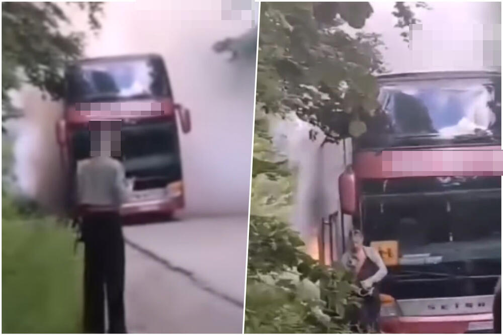 Zapalio se đački autobus: Vraćali se sa ekskurzije, svi evakuisani