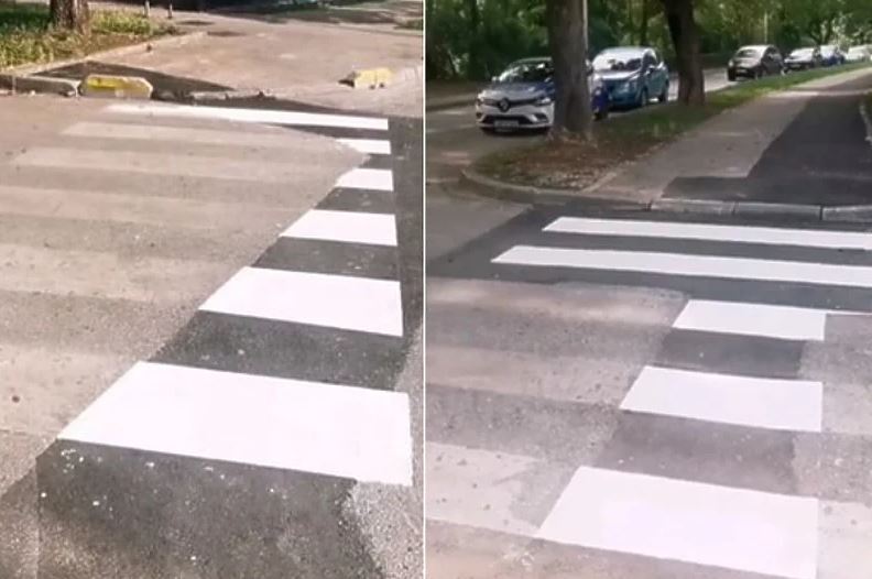 Ovo ima samo u BiH: Pogledajte kako je iscrtan pješački prelaz u Sarajevu (VIDEO)