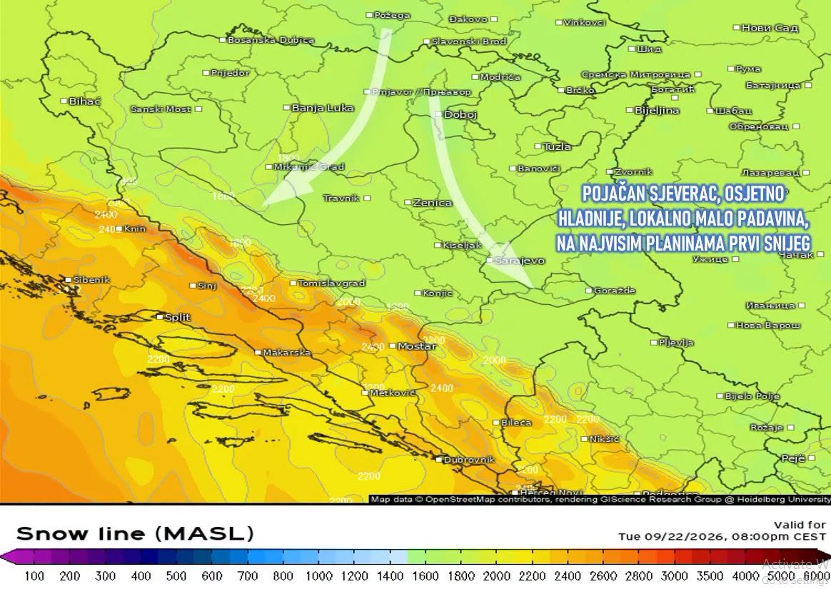 Meteorolozi pominju snježni pokrivač: Od sutra osjetno hladnije, a evo kad STIŽU PRVE PAHULJE