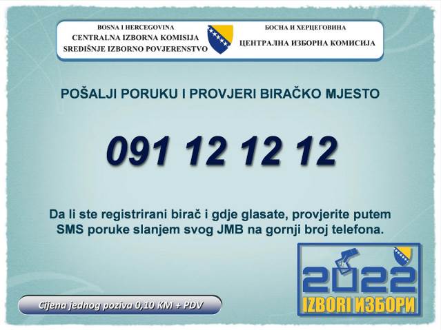 Provjerite da li ste registrovani i gdje glasate putem SMS poruke