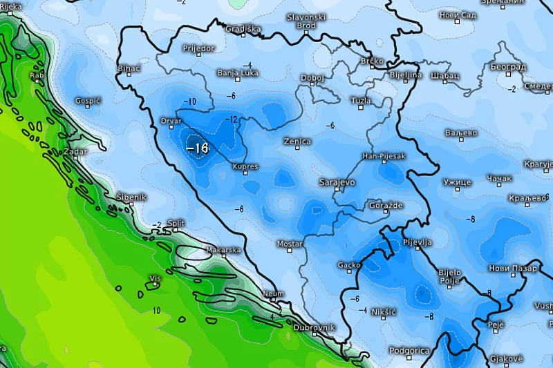 Meteorolozi najavljuju: Sljedeće sedmice u BiH stiže jedan od najvećih snjegova unazad nekoliko godina