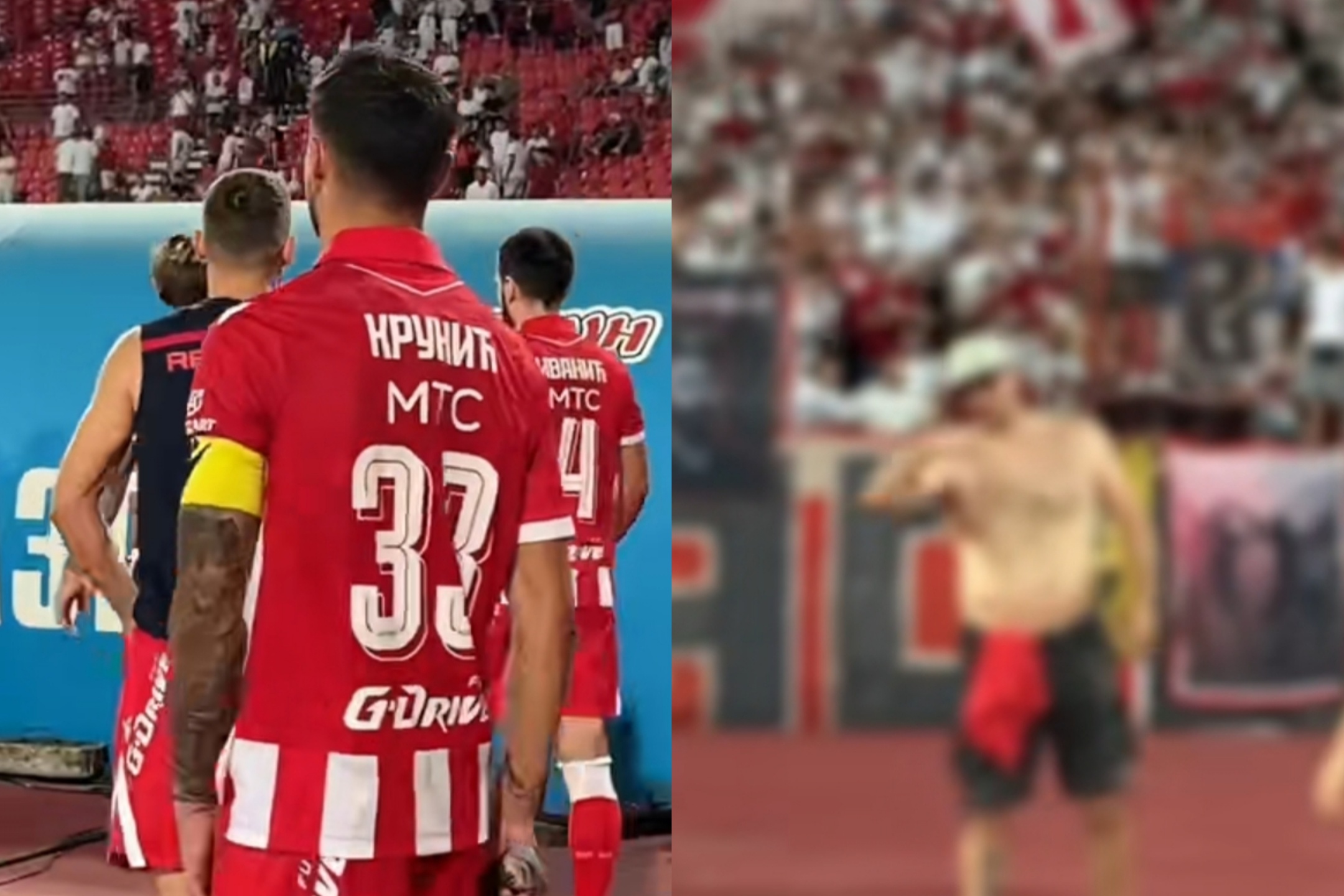 Navijači Crvene zvezde okrenuli leđa Kruniću i saigračima, otjerali su ih ispred sjeverne tribine