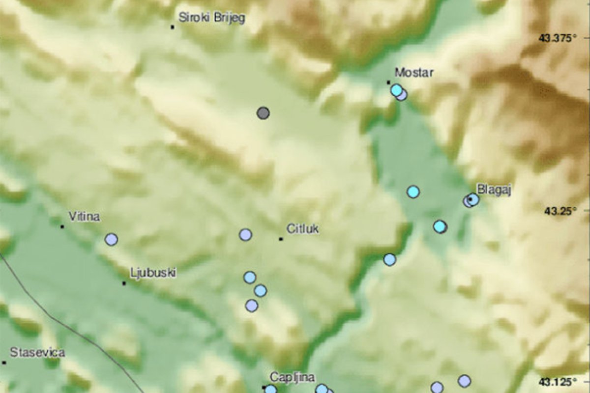 Slabiji zemljotres u BiH