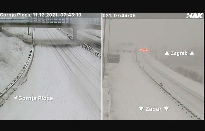 Hrvatsku zahvatilo nevrijeme: Snijeg zatrpao Liku, na putevima 