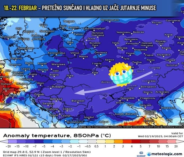 Bh. meteorolozi donose novu prognozu: “Temperature i do -20°C”