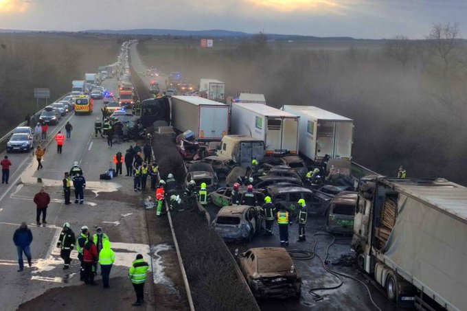 Lančani sudar 42 vozila kod Budimpešte: Automobili izgorjeli, desetine povrijeđenih (VIDEO)