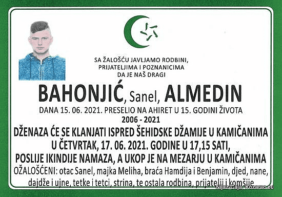 TUGA U PRIJEDORU Sutra sahrana tinejdžera (15) kojeg je automobilom usmrtio bahati vozač
