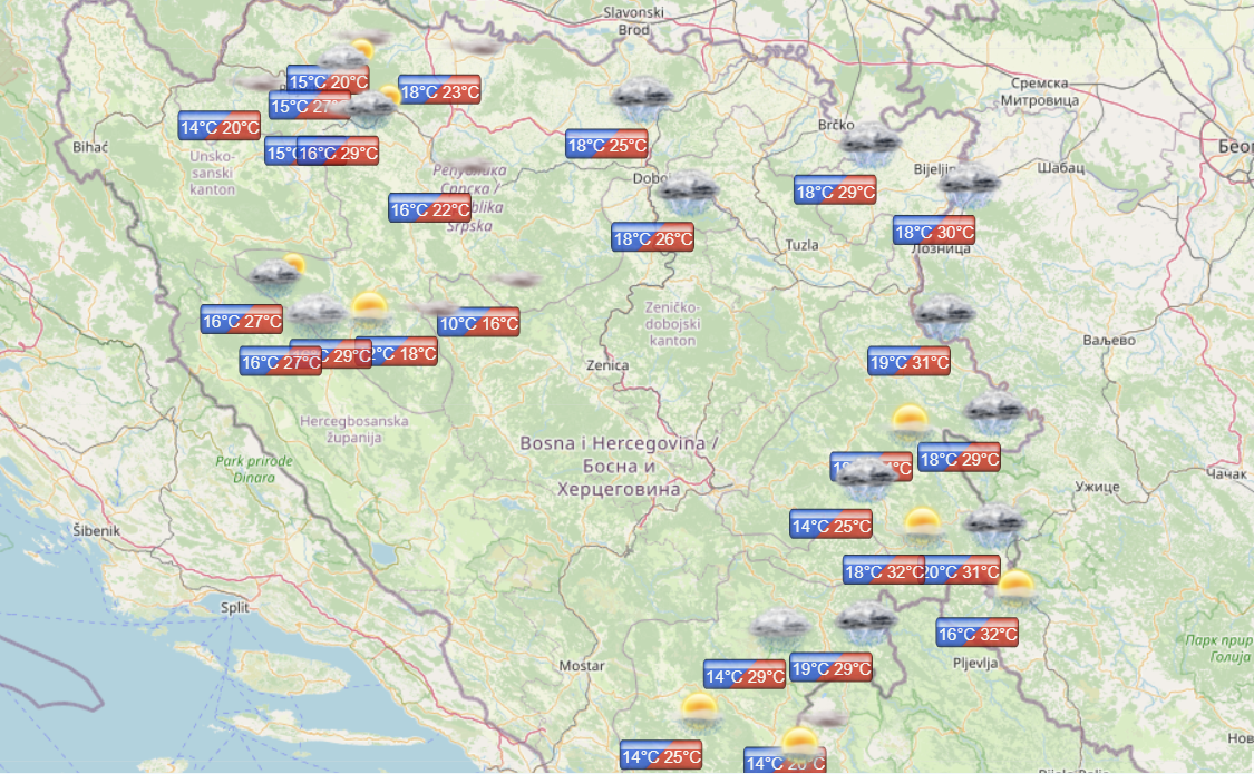 Narandžasto upozorenje zbog obilnih padavina