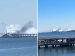 Snažne eksplozije na Krimu – zaustavljen saobraćaj preko Krimskog mosta (VIDEO)