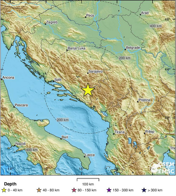 Slabiji zemljotres u Hercegovini, epicentar kod Foče