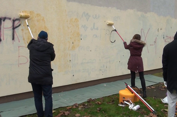 ISPISIVANJE UVREDLJIVIH GRAFITA KAŽNJIVO: Policija Brčko distrikta danas je učestvovala u akciji krečenja