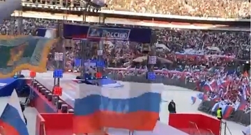 Ruska televizija naglo prekinula Putinov govor na stadionu. Pogledajte snimku