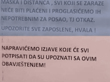 “KO SE ZARAZI KORONOM DOBIĆE OTKAZ” Šokantno upozorenje radnicima marketa u Banjaluci