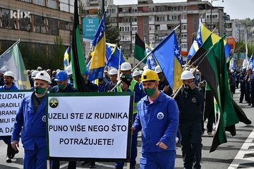Zenički rudari danas dolaze pred Vladu FBiH: "Ostajemo do ispunjenja zahtjeva"