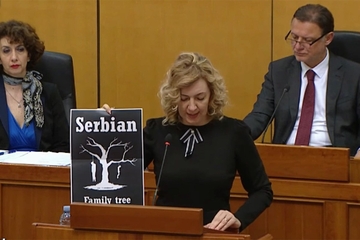 Poslanica u Hrvatskom saboru pocijepala sliku "Serbian family tree"