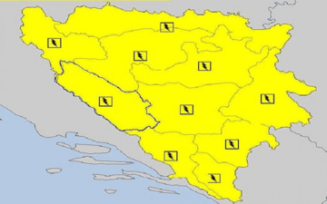 Za cijelo područje BiH upaljen je žuti meteoalarm