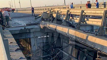 "Ukrajina je počinila novi zločin" Pogledajte kako nakon eksplozija izgleda Krimski most (FOTO, VIDEO)