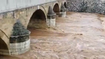 Nosi sve pred sobom: Zbog obilnih padavina nabujala Miljacka (VIDEO)