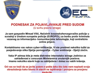Lažni policijski šef mjesecima uznemirava direktore u BiH