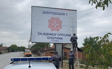 “Dobrodošli u Zajednicu srpskih opština” na Kosovu, ubrzo uklonjen bilbord